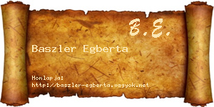 Baszler Egberta névjegykártya
